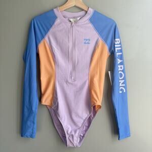 Billabong M Beach Babe Surfsuit Colorblock Swimsuit Long Sleeve Rash Guard UPF